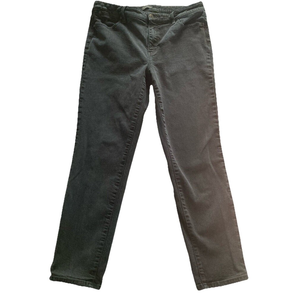 Talbot’s Slim Ankle Jeans Women’s 12P Black Stretch Good Condition Straight Leg